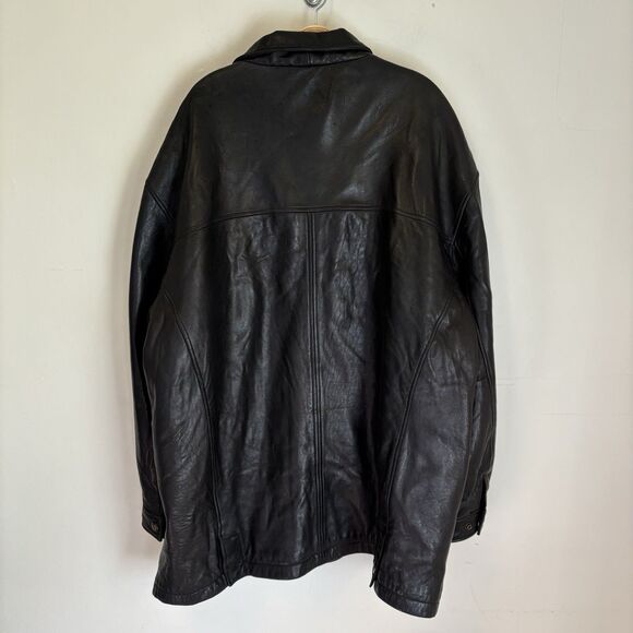 Canada Sportswear Men's Lamb Leather Jacket Black Heavyweight Button 4XL - Desc - Picture 5 of 10